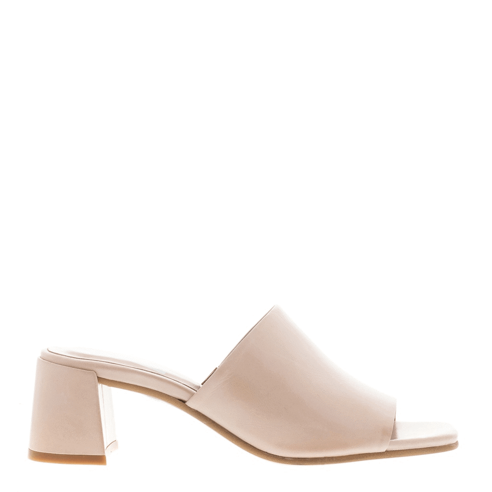 Carl Scarpa Talulla Blush Leather Block Heel Mule Sandals Jarrolds